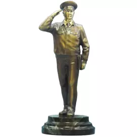 Bronze and serpentine statuette "Colonel, Lieutenant Colonel of the Ministry of Internal Affairs"